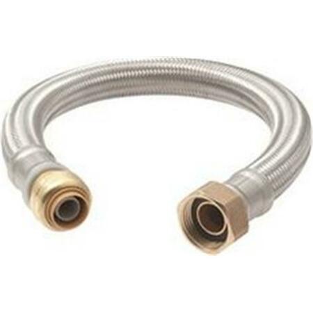 CASH ACME Water Heater Connector, Stainless Steel, 0.5 x 0.75 in. Fip, 12 in., Lead Free 2465701
